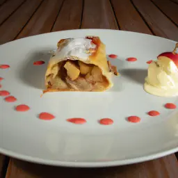 Teaser Image: Apfelstrudel mit Vanillesoße