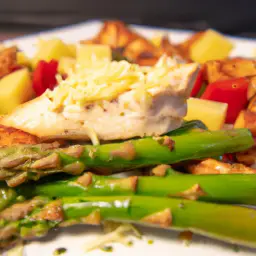 Teaser Image: Fitness Gemüse mit Hühnchen, Spargel und Fetakäse