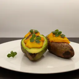 Teaser Image: Gebackene Süßkartoffel mit Avocado-Topping