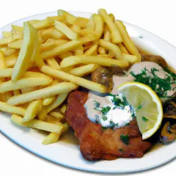 Teaser Image: Jägerschnitzel mit Champignonrahm und Pommes Frites
