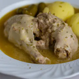 Teaser Image: Kaninchen in Estragonsoße mit Knödel