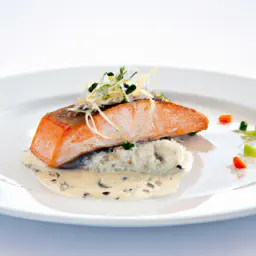 Teaser Image: Lachssteak mit Dijonsenfsoße und Reis