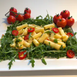 Teaser Image: Maccaronni aus dem Ofen (gratiniert) + Ruccola & cherry Tomaten