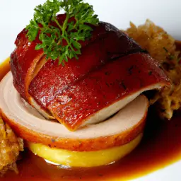 Teaser Image: Schweinebauch mit Kruste und Kloß