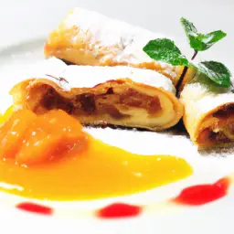 Teaser Image: Topfenstrudel mit Vanillesoße